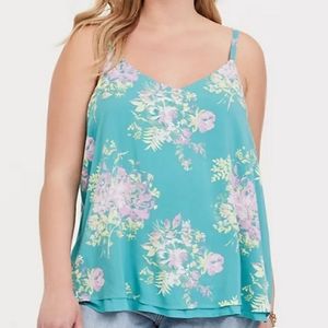 NWT Layered TURQUOISE FLORAL CHALLIS